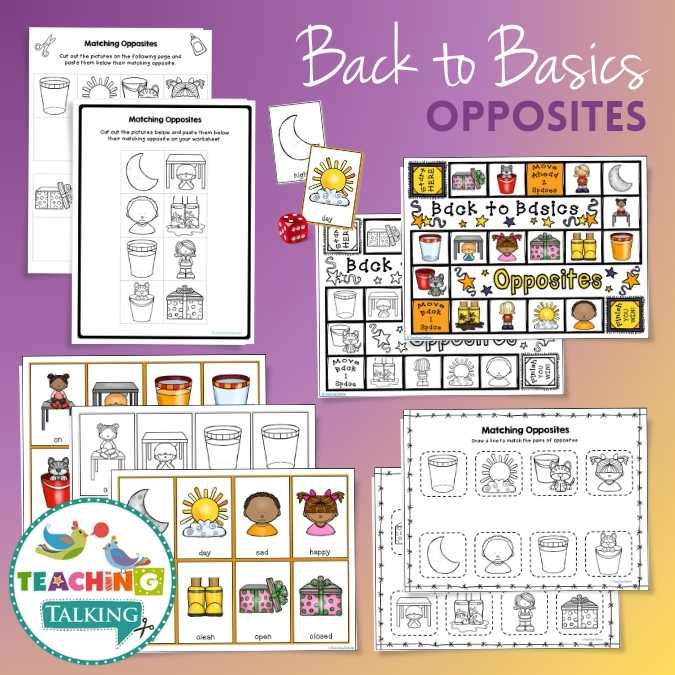 Worksheets, Game and Cards for Antonyms