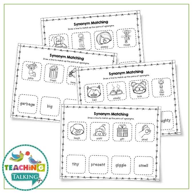 Worksheets, Game and Cards for Synonyms