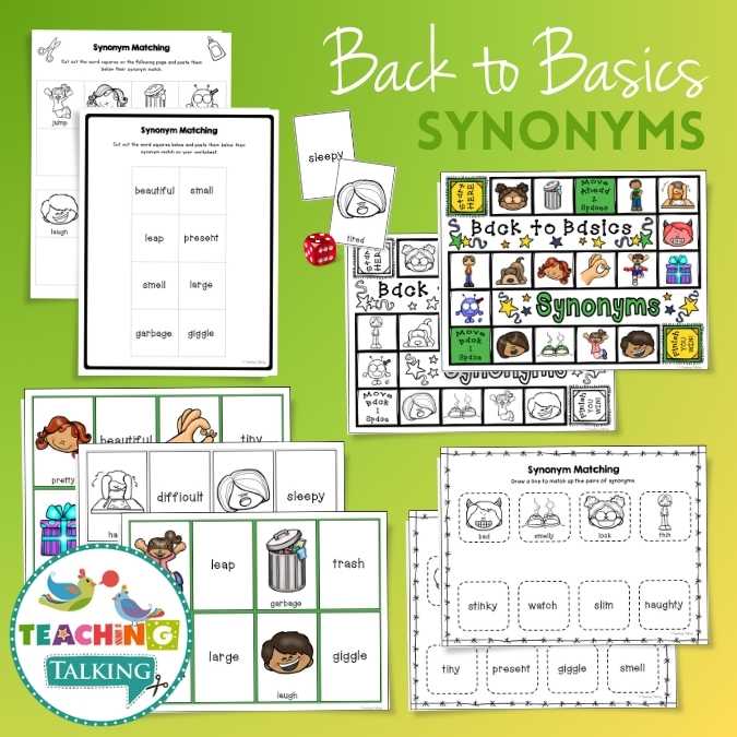 Worksheets, Game and Cards for Synonyms