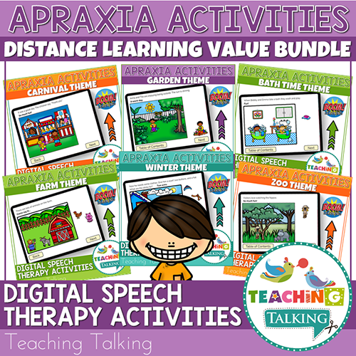 Apraxia boom cards for speech therapy