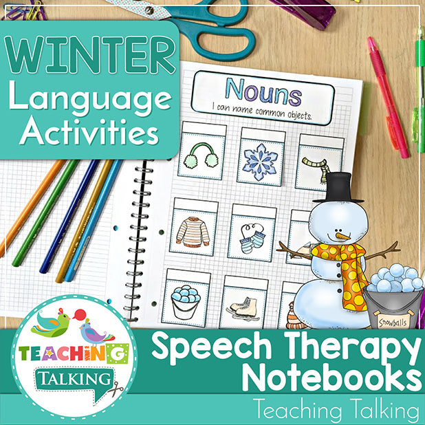 Sweeper Language Notebook Speech Therapy Language Notebooks for Winter - Teaching Talking