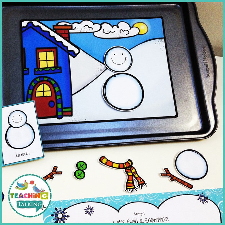Apraxia of Speech Activities Snowman Pack and BOOM! Cards - Teaching Talking