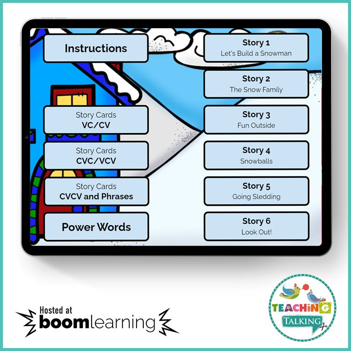 Apraxia of Speech Activities Snowman Pack and BOOM! Cards - Teaching Talking