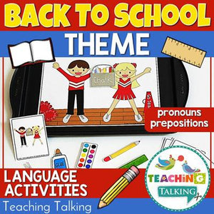 Teaching Talking Back to School Preschool Language Activities for Speech Therapy