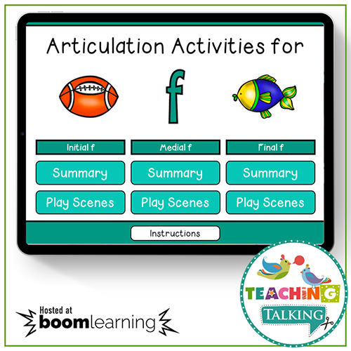 Teaching Talking BOOM Cards BOOM Cards - Articulation Activities for /F/