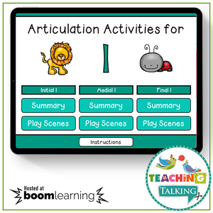 Teaching Talking BOOM Cards BOOM Cards - Articulation Activities for /L/