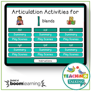 Teaching Talking BOOM Cards BOOM Cards - Articulation Activities for /L/ Blends