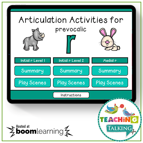 Teaching Talking BOOM Cards BOOM Cards - Articulation Activities for Pre Vocalic /R/