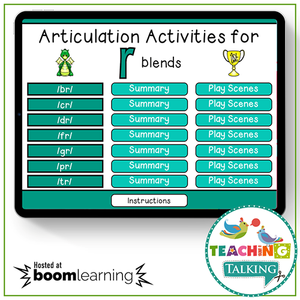 Teaching Talking BOOM Cards BOOM Cards - Articulation Activities for /R/ Blends
