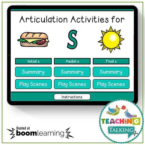Teaching Talking BOOM Cards BOOM Cards - Articulation Activities for /S/