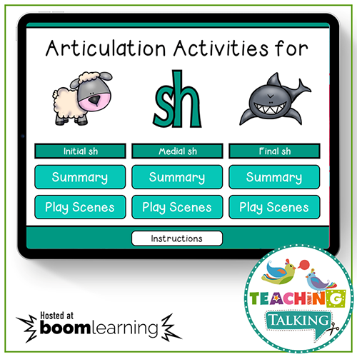 Teaching Talking BOOM Cards BOOM Cards - Articulation Activities for /SH/
