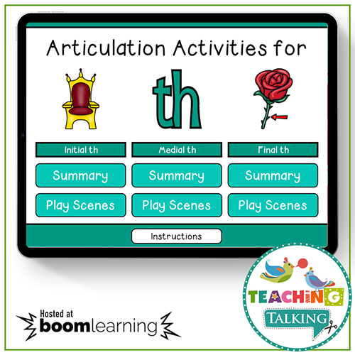 Teaching Talking BOOM Cards BOOM Cards - Articulation Activities for /TH/