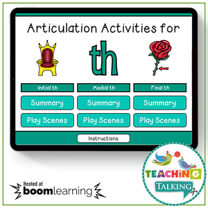 Teaching Talking BOOM Cards BOOM Cards - Articulation Activities for /TH/