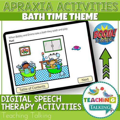 Teaching Talking BOOM Cards BOOM Cards - Bath Time Theme Apraxia Activities