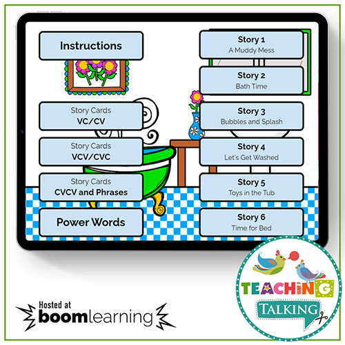 Teaching Talking BOOM Cards BOOM Cards - Bath Time Theme Apraxia Activities