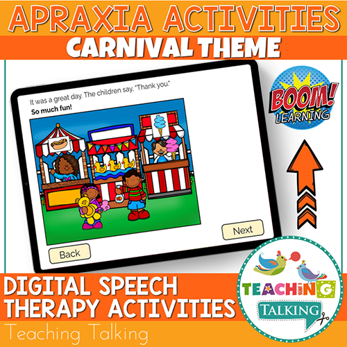 Teaching Talking BOOM Cards BOOM Cards - Carnival Theme Apraxia Activities