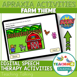 Teaching Talking BOOM Cards BOOM Cards - Farm Theme Apraxia Activities