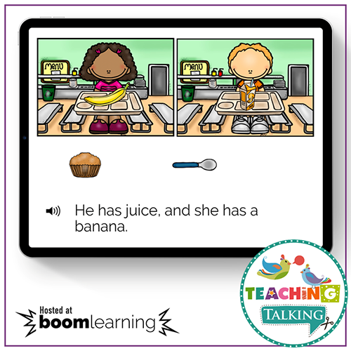 Teaching Talking BOOM Cards BOOM Cards - Following Multi-Step Directions with Pronouns