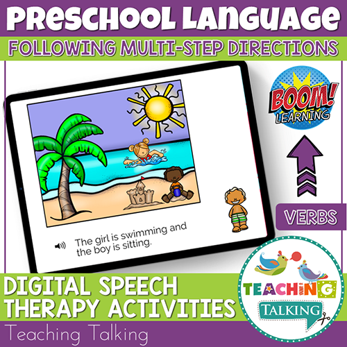 Teaching Talking BOOM Cards BOOM Cards - Following Multi-Step Directions with Verbs