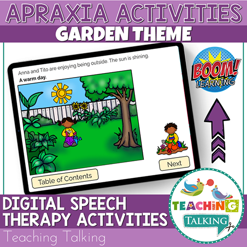 Teaching Talking BOOM Cards BOOM Cards - Garden Theme Apraxia Activities