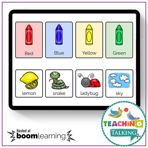 Teaching Talking BOOM Cards BOOM Cards - Sorting Early Nouns by Color