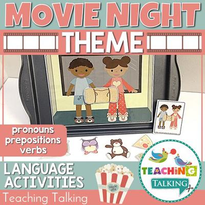 Teaching Talking Movie Night Preschool Language Activities for Speech Therapy