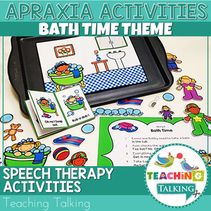 Teaching Talking Printable Apraxia of Speech Activities Bath Time Pack and BOOM! Cards