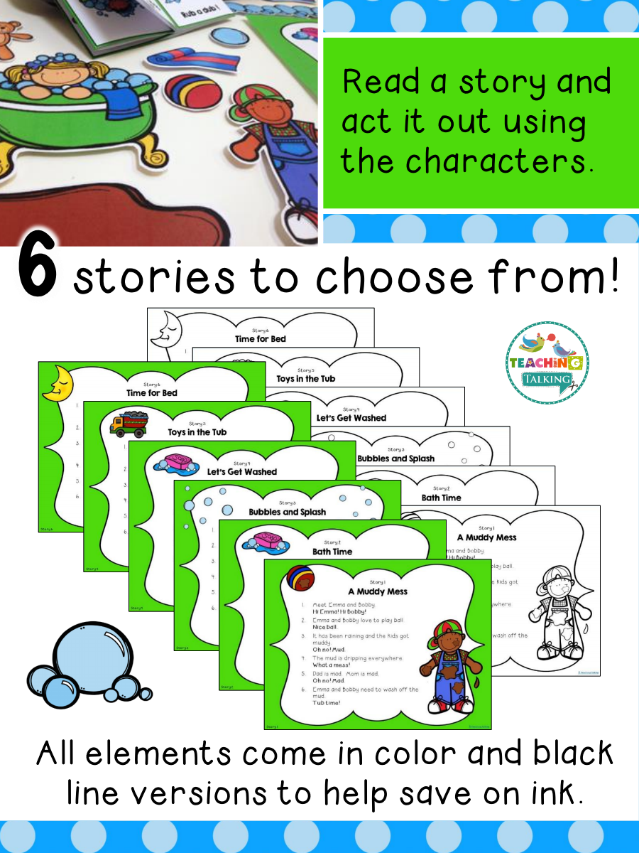 Teaching Talking Printable Apraxia of Speech Activities Bath Time Pack and BOOM! Cards