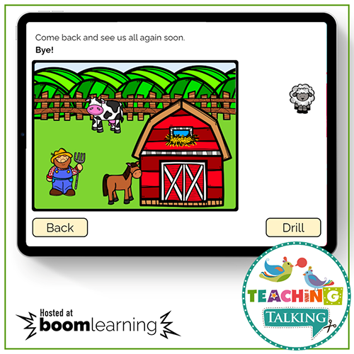 Teaching Talking Printable Apraxia of Speech Activities Farm Pack and BOOM! Cards