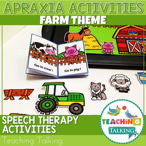 Teaching Talking Printable Apraxia of Speech Activities Farm Pack and BOOM! Cards
