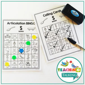 Teaching Talking Printable Articulation BINGO for Clusters and S, L, R Blends