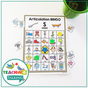 Teaching Talking Printable Articulation BINGO for Clusters and S, L, R Blends