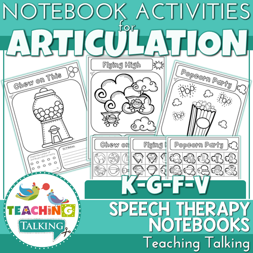 Teaching Talking Printable Articulation Notebooks for K-G-F-V