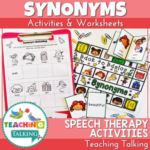 Teaching Talking Printable Back to Basics Language Worksheets, Game and Cards Value Bundle