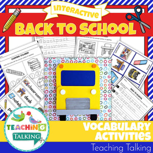 Teaching Talking Printable Back to School Vocabulary Activities