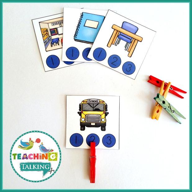 Teaching Talking Printable Back to School Vocabulary Activities