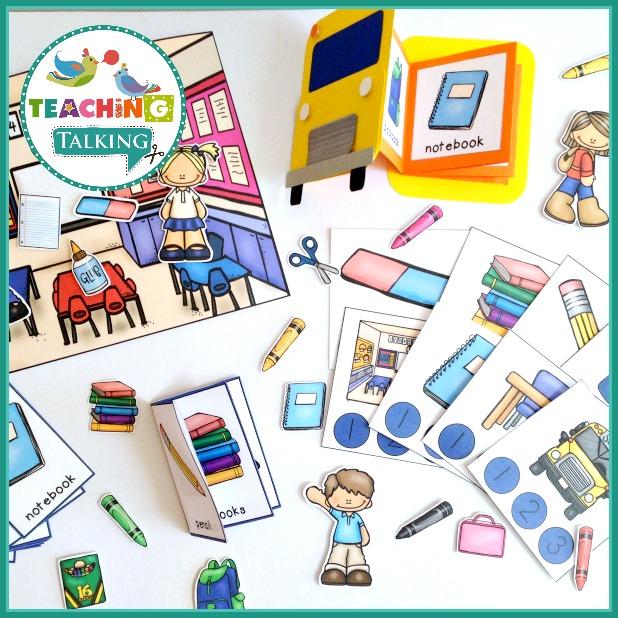 Teaching Talking Printable Back to School Vocabulary Activities