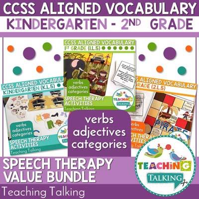Teaching Talking Printable CCSS Aligned Vocabulary Bundle  for K to 2nd Grade