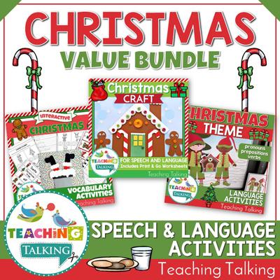 Teaching Talking Printable Christmas Speech Therapy Activities Value Bundle