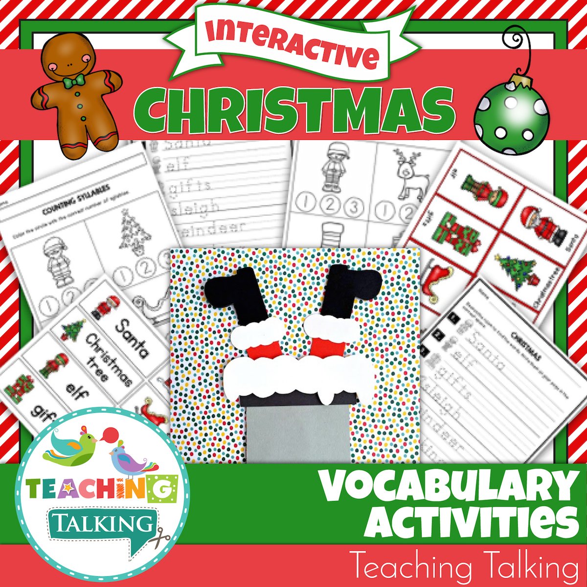Teaching Talking Printable Christmas Vocabulary Activities