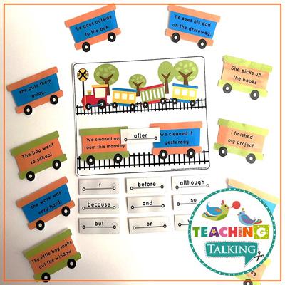 Teaching Talking Printable Conjunctions Train Worksheet Activity