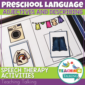 Teaching Talking Printable Describing Words Speech Therapy Activities for Preschool
