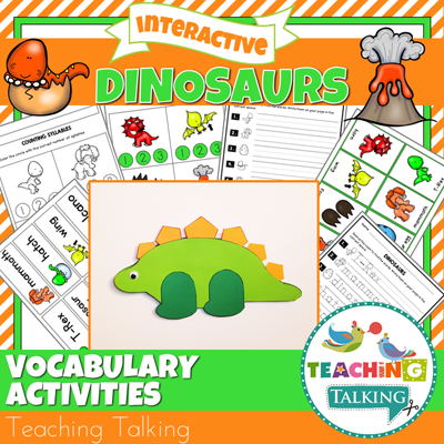 Teaching Talking Printable Dinosaur Vocabulary Activities