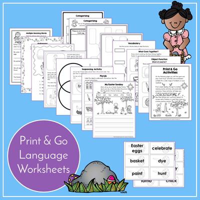 Teaching Talking Printable Easter Speech Therapy Activities Value Bundle