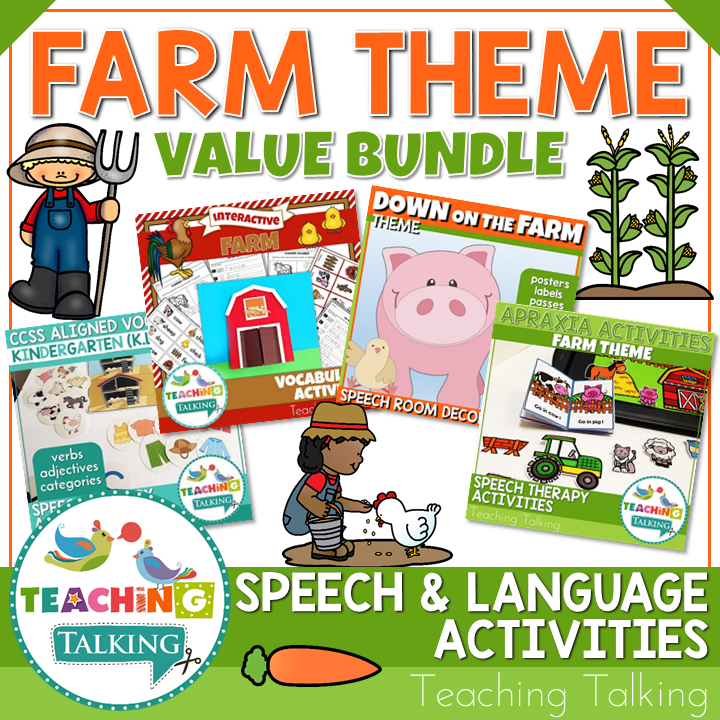 Teaching Talking Printable Farm Speech Therapy Activities Value Bundle