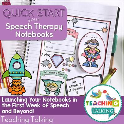 Teaching Talking Printable First Week in Speech - Speech Therapy Notebooks Quick Start Pack