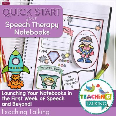 First Week in Speech - Speech Therapy Notebooks Quick Start Pack ...