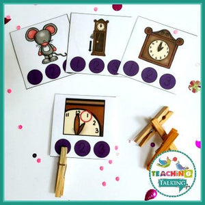 Teaching Talking Printable Nursery Rhyme Activities for Hickory Dickory Dock