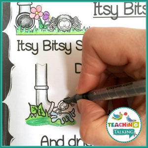 Teaching Talking Printable Nursery Rhyme Activities for Itsy Bitsy Spider