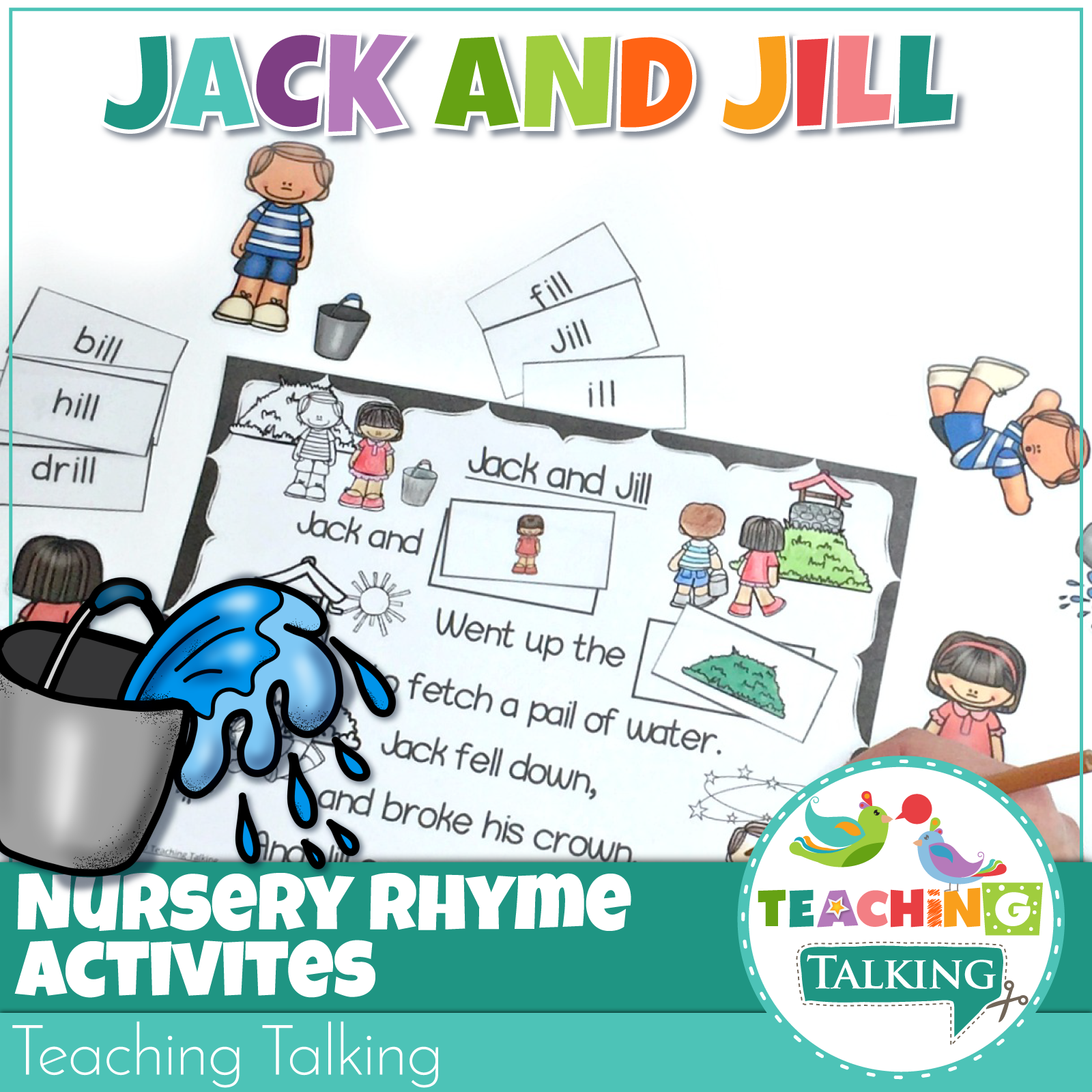 Teaching Talking Printable Nursery Rhyme Activities for Jack and Jill